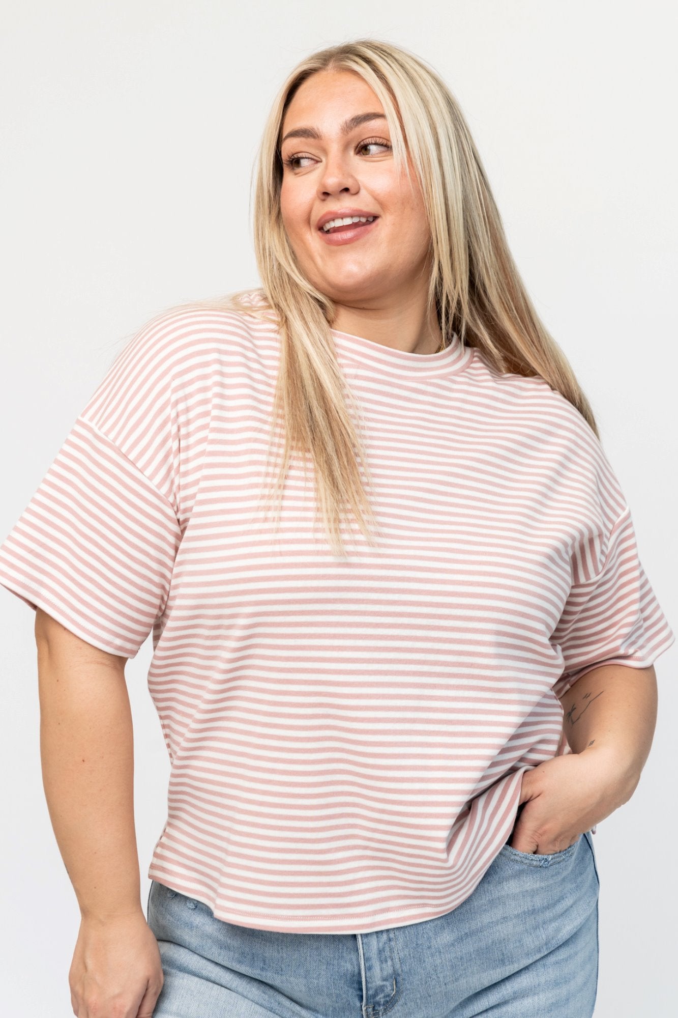 HOLLEY GIRL - Bliss Tee in Blush (Small-3XL) Holley Girl 