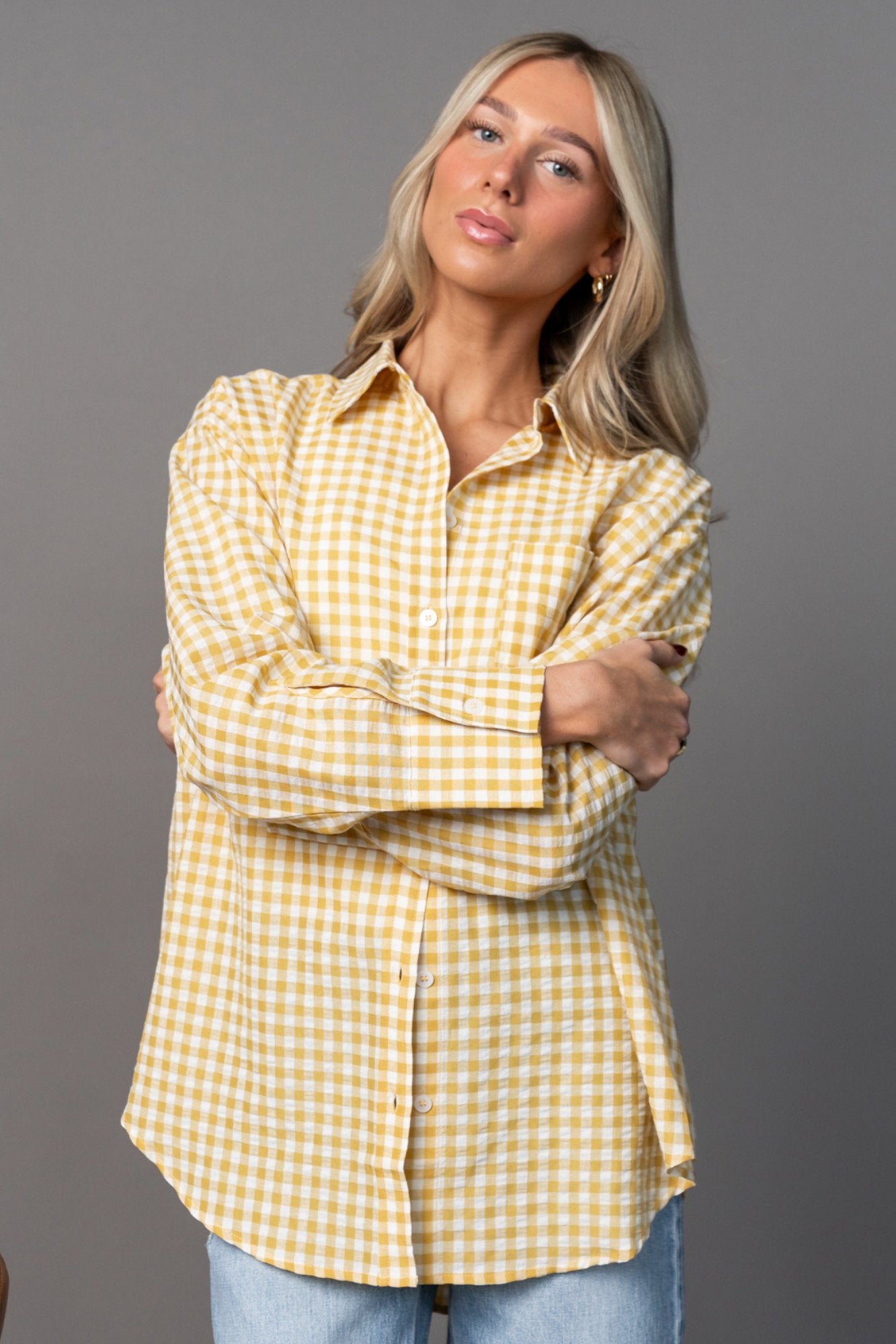 Pomodoro Button Up in Honeycomb Clothing Holley Girl 