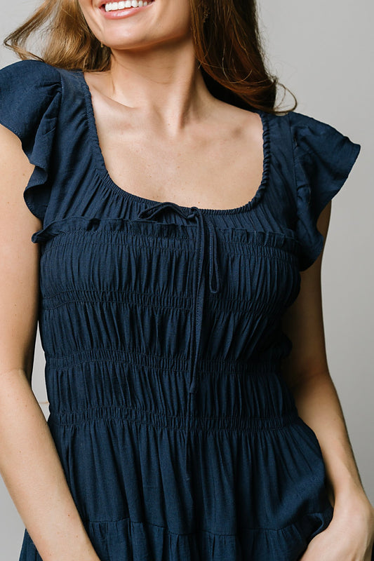 Golden Hour Dress in Navy Clothing Holley Girl 