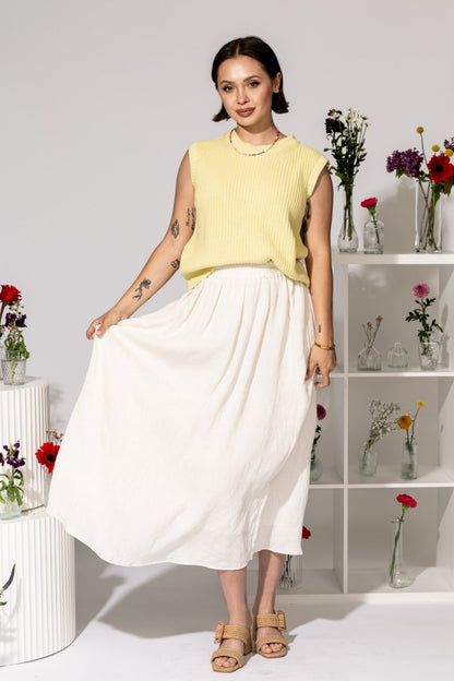 Sable & Sea Skirt in Cream Clothing Holley Girl 