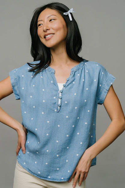 Chambray Chic Blouse Clothing Holley Girl 