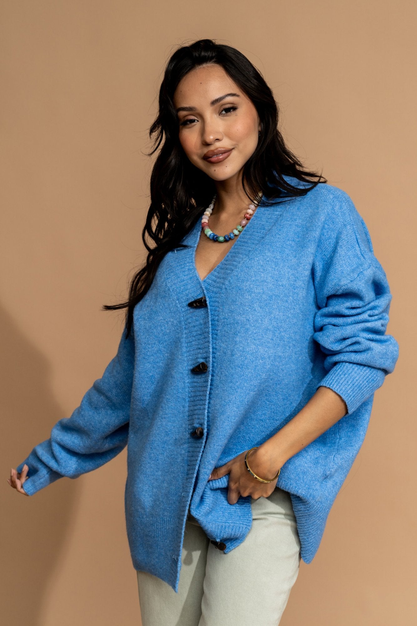 Reeve Cardigan in Coastal Blue Clothing Holley Girl 