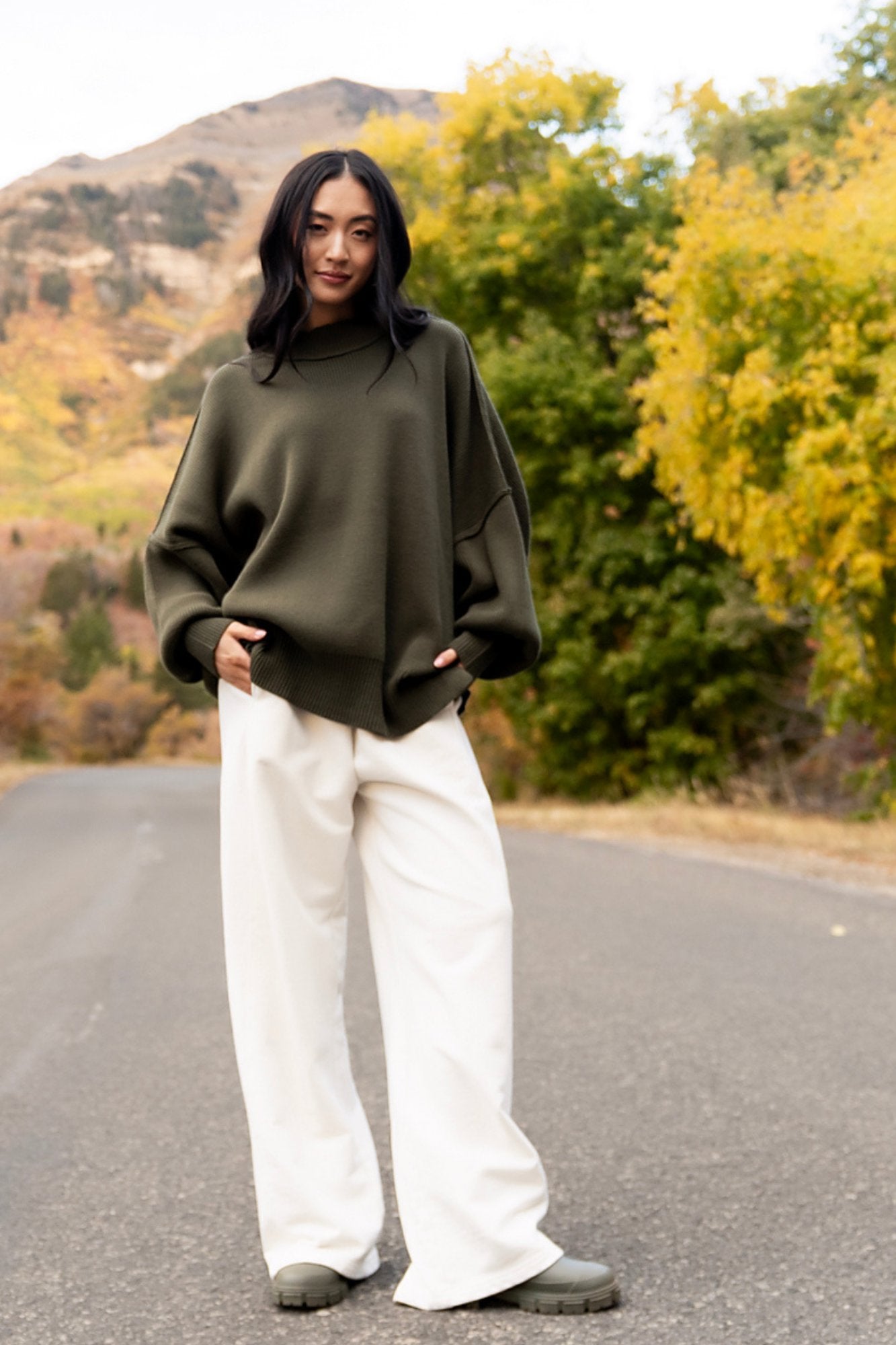 Callie Sweater in Olive Clothing Holley Girl 