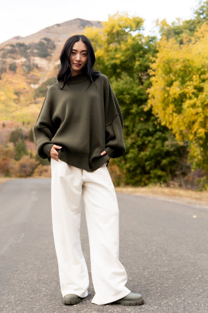 Callie Sweater in Olive Clothing Holley Girl 