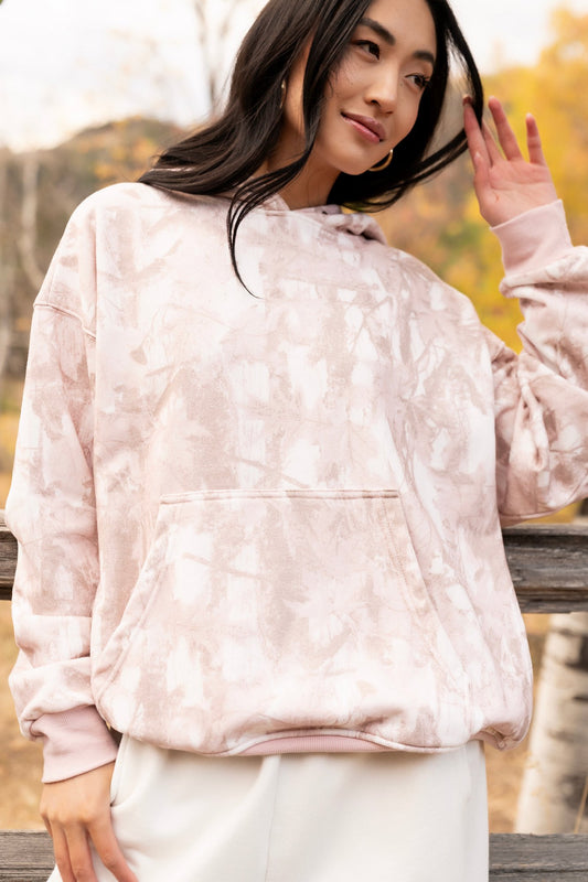 Camo Hoodie in Blush Clothing Holley Girl 