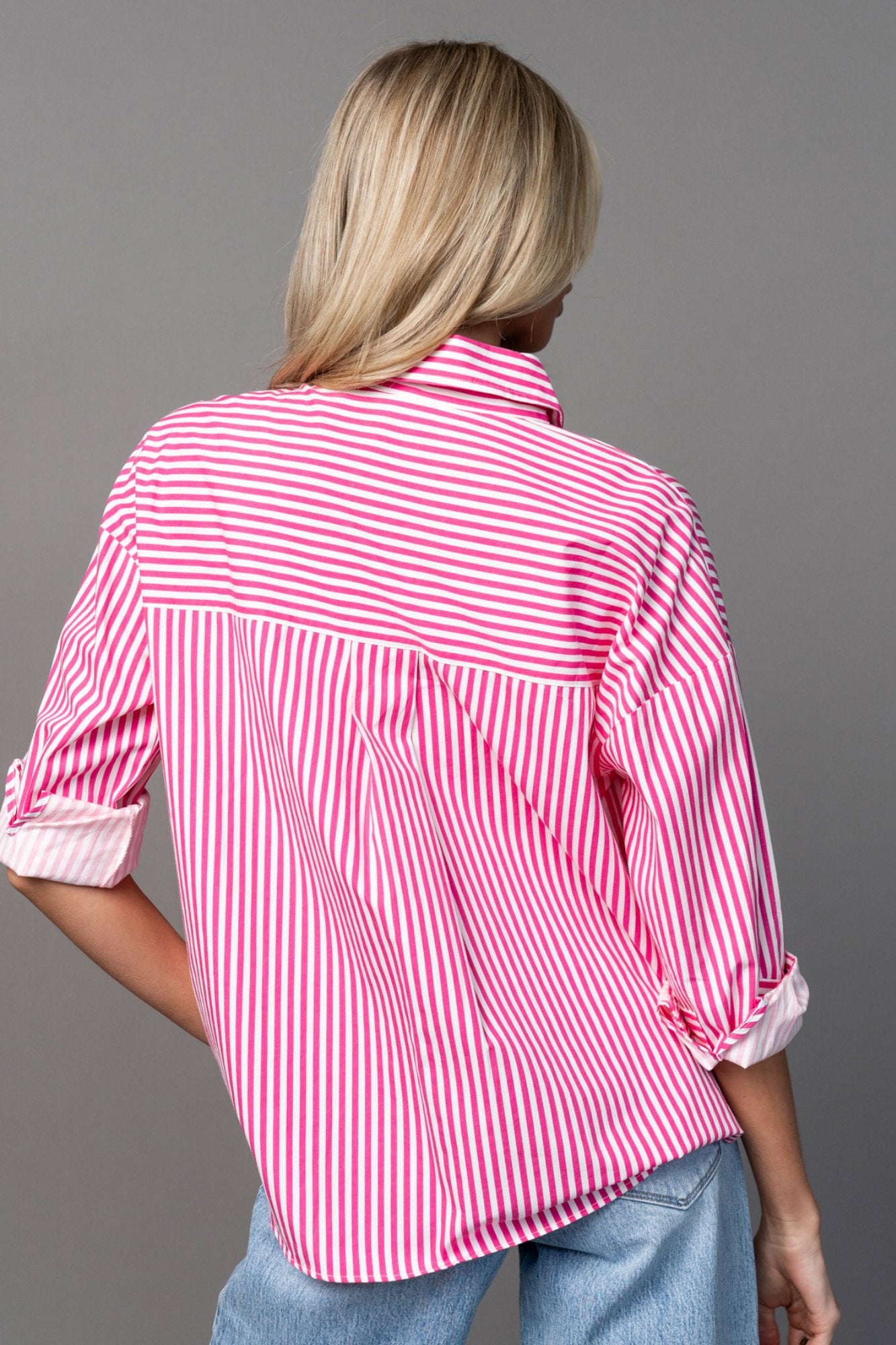 Smooth Sailing Button Up in Pink Clothing Holley Girl 