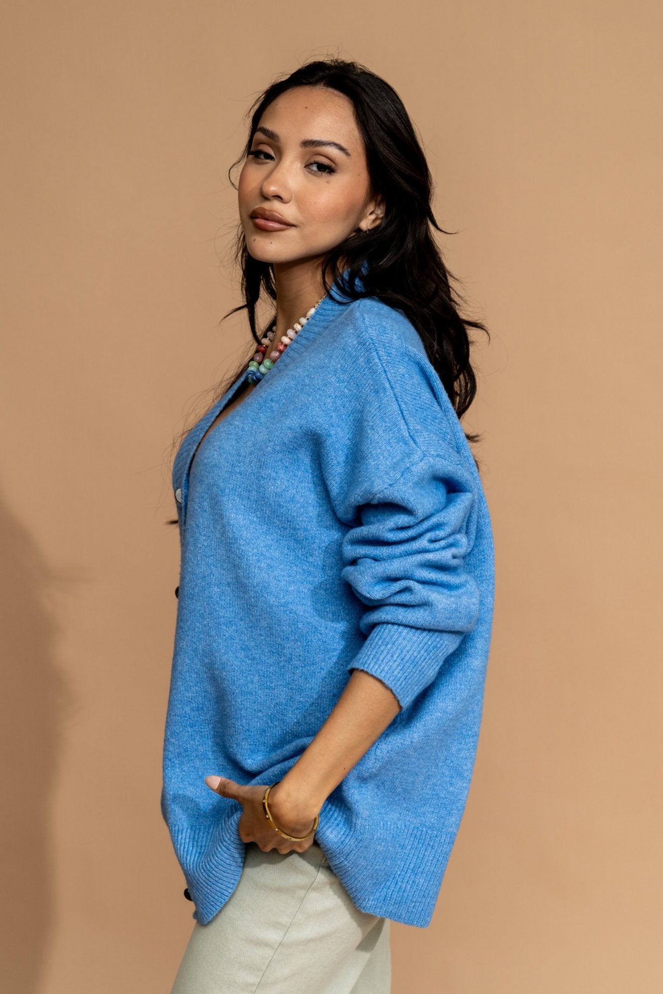 Reeve Cardigan in Coastal Blue Clothing Holley Girl 