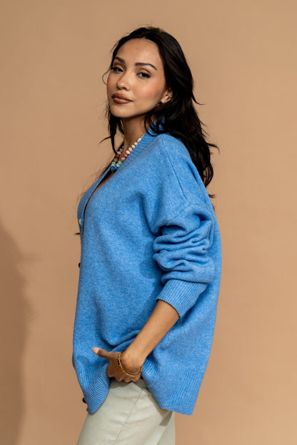 Reeve Cardigan in Coastal Blue Clothing Holley Girl 