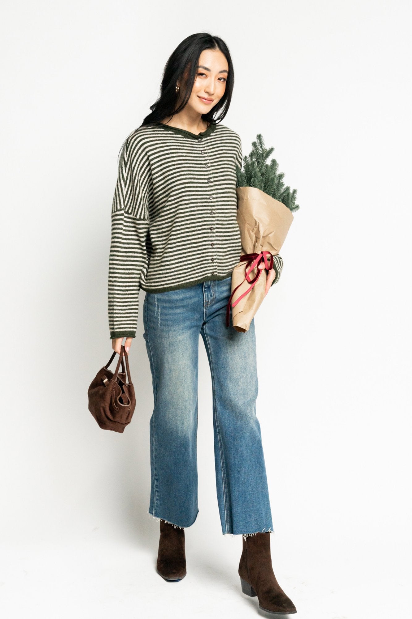 Morning Market Cardigan in Olive Clothing Holley Girl 