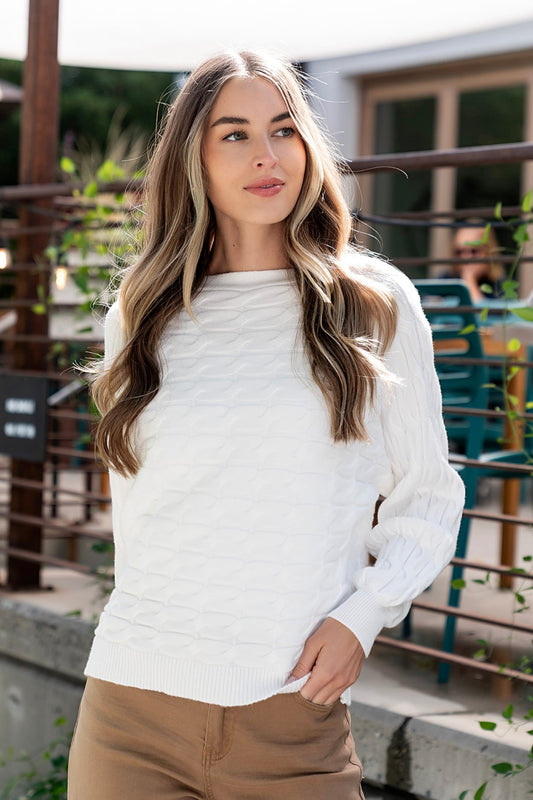 Cici Sweater in Ivory Clothing Holley Girl 