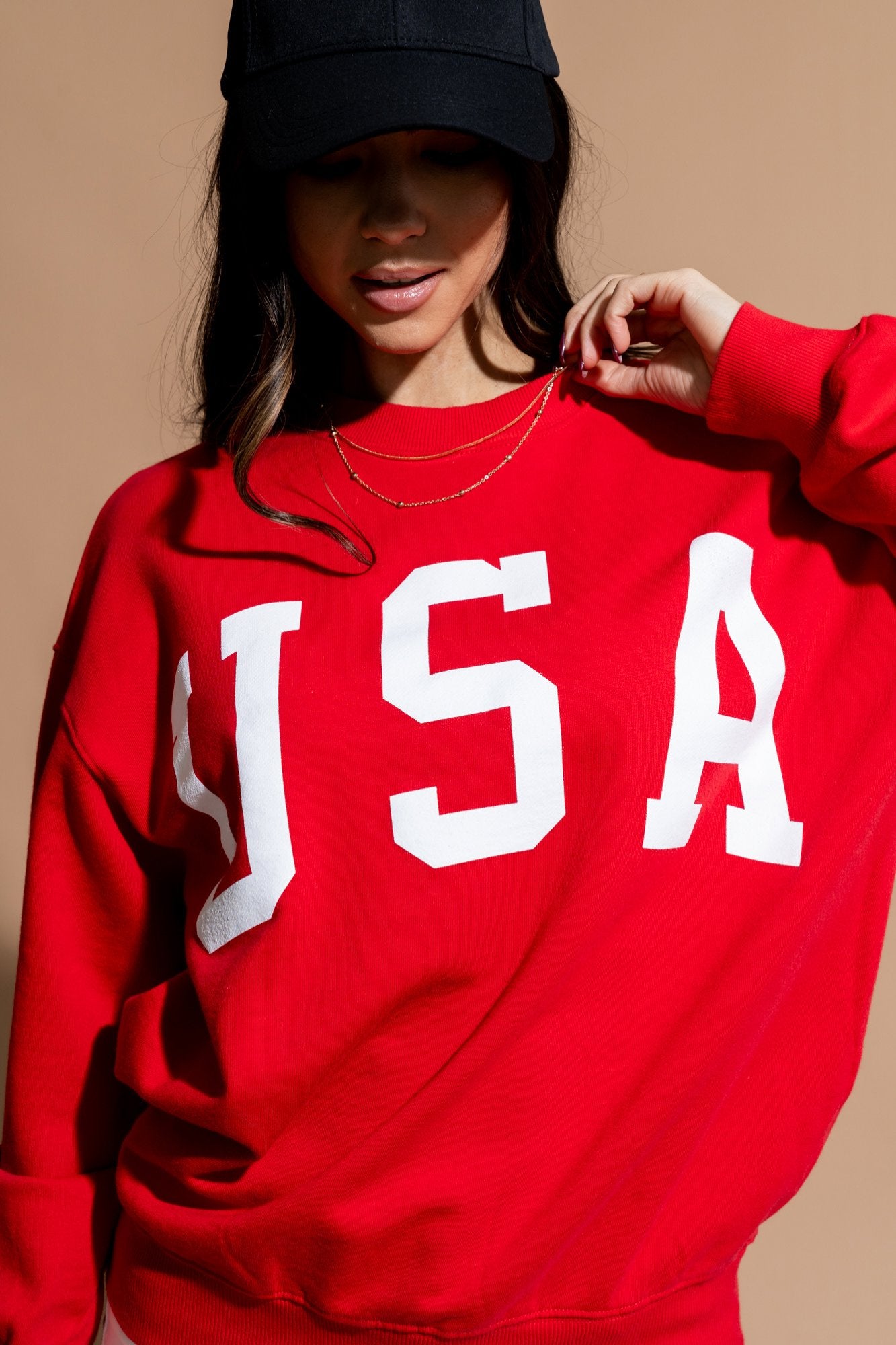 Liberty Crewneck in Red Clothing Holley Girl 