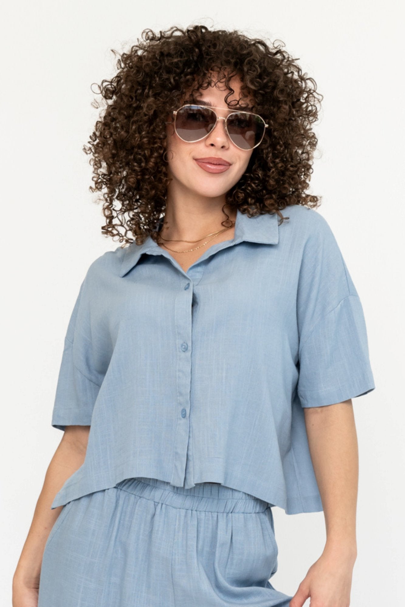 Gabbie Top in Blue Holley Girl 