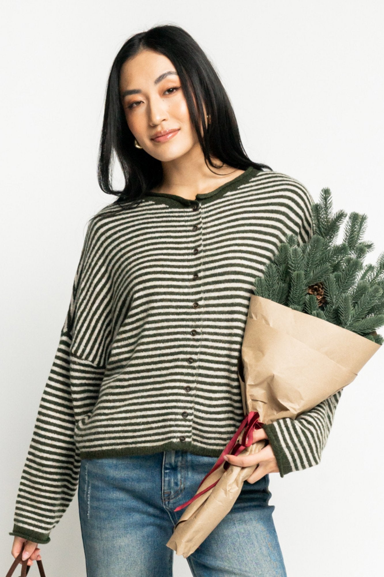 Morning Market Cardigan in Olive Clothing Holley Girl 