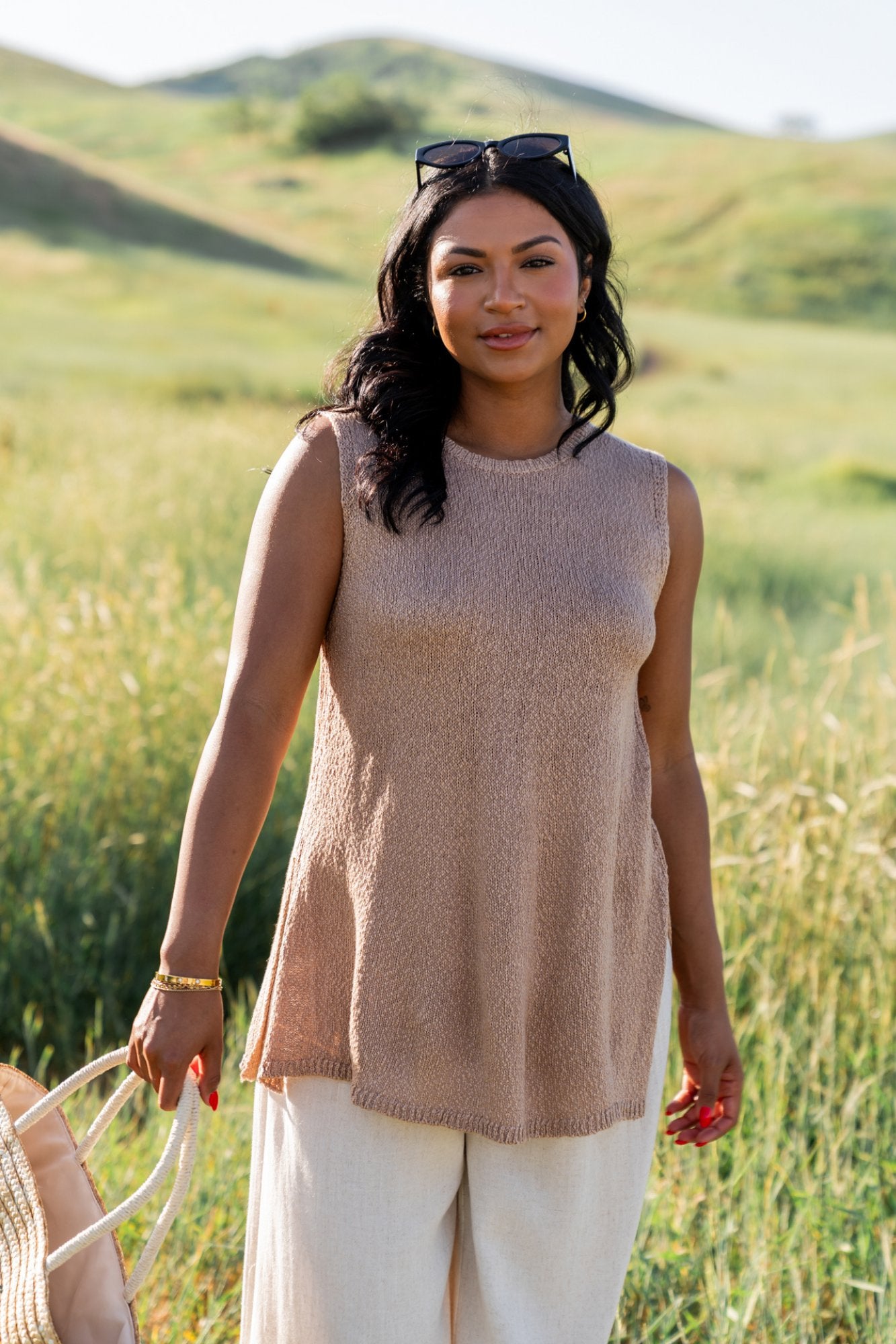 ♥ MOON FAIRY ♥MF NONA SHIRRING TOP Namari Top in Mocha – Holley Girl