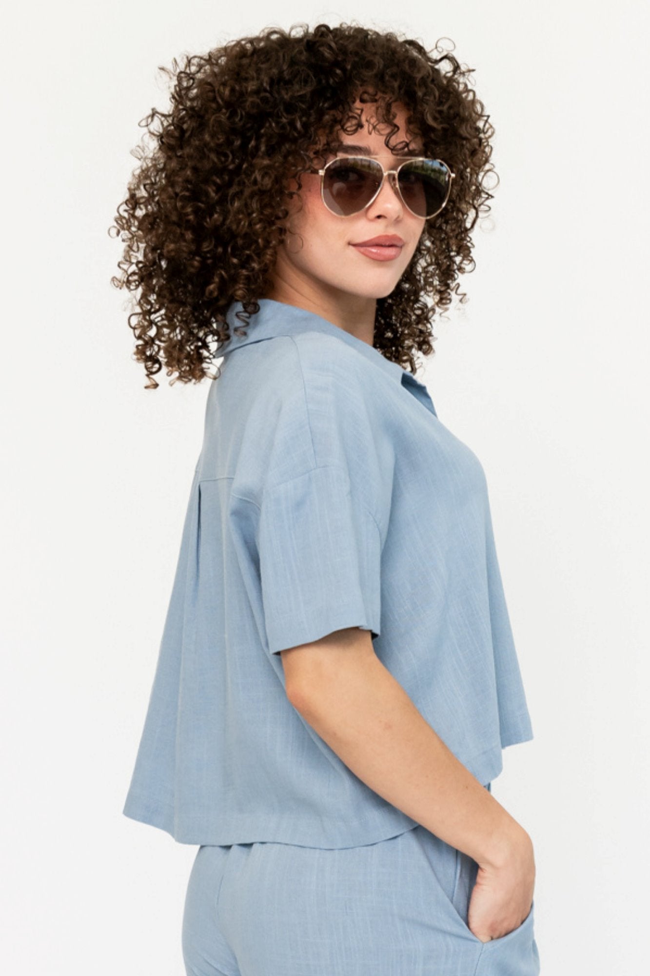 Gabbie Top in Blue Holley Girl 