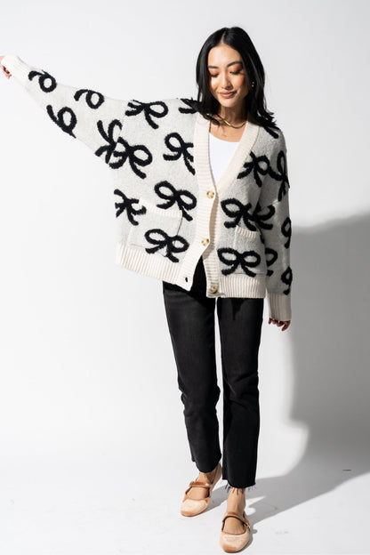 Bow Charm Cardigan Clothing Holley Girl 
