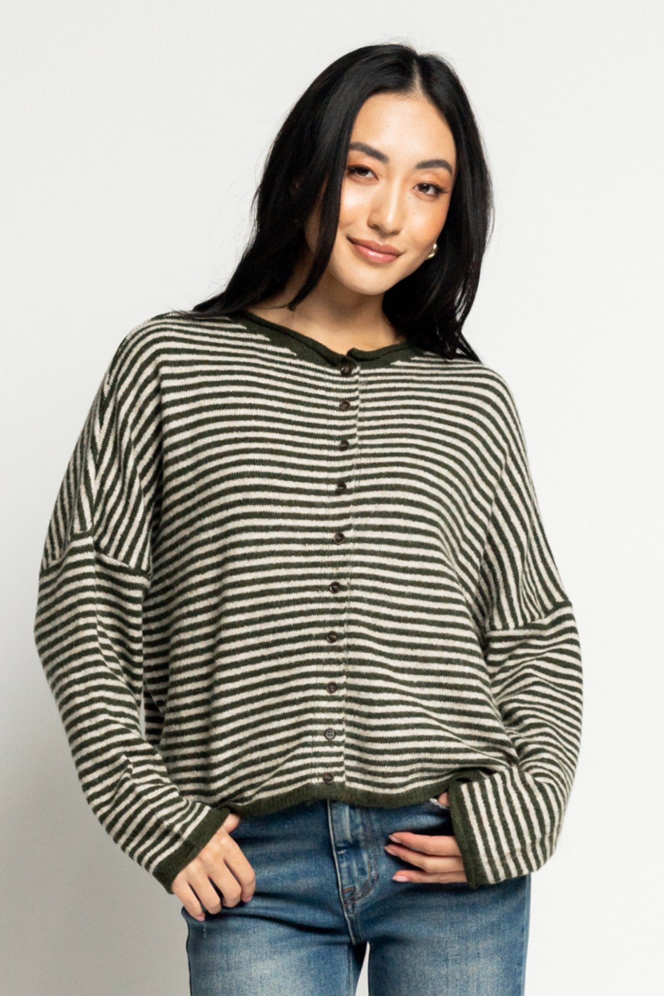 Morning Market Cardigan in Olive Clothing Holley Girl 