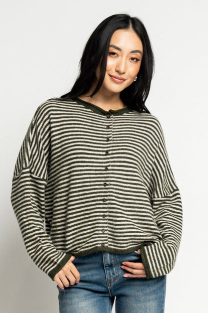 Morning Market Cardigan in Olive Clothing Holley Girl 