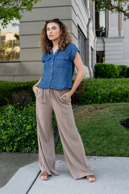 Maxwell Pant in Fawn Stripe Apparel & Accessories Holley Girl 