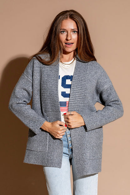 Harlow Cardigan in Grey Clothing Holley Girl 