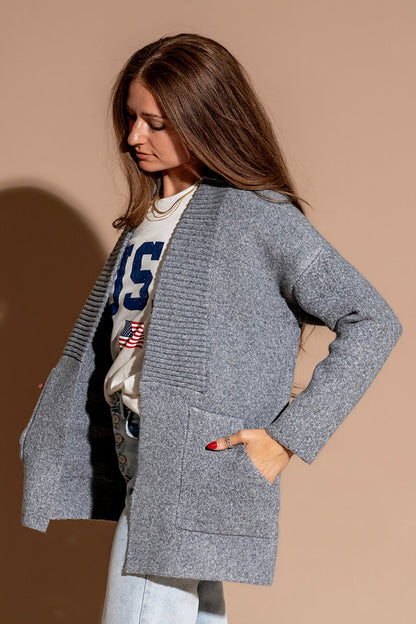 Harlow Cardigan in Grey Clothing Holley Girl 