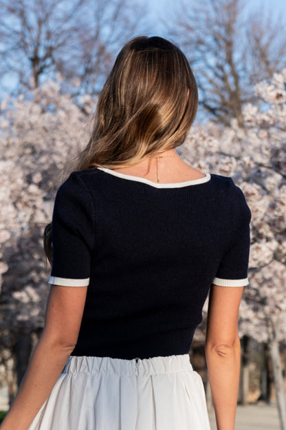 Carson Top in Navy Clothing Holley Girl 