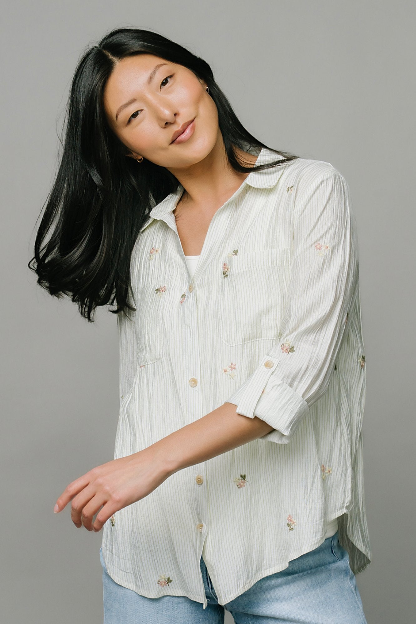 Garden Party Blouse in Green Clothing Holley Girl 