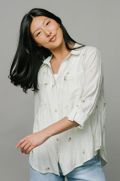 Garden Party Blouse in Green Clothing Holley Girl 
