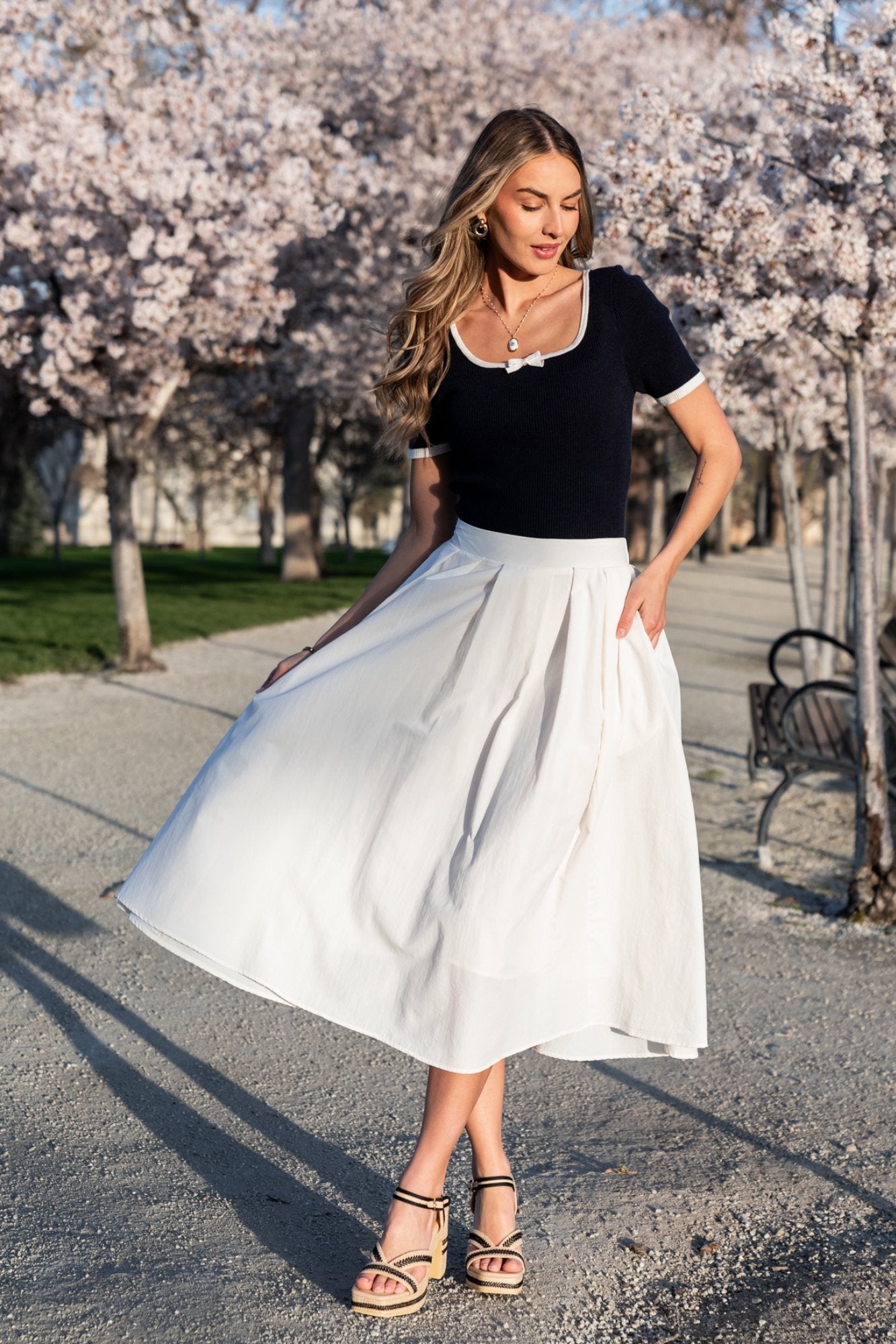 Carson Top in Navy Clothing Holley Girl 
