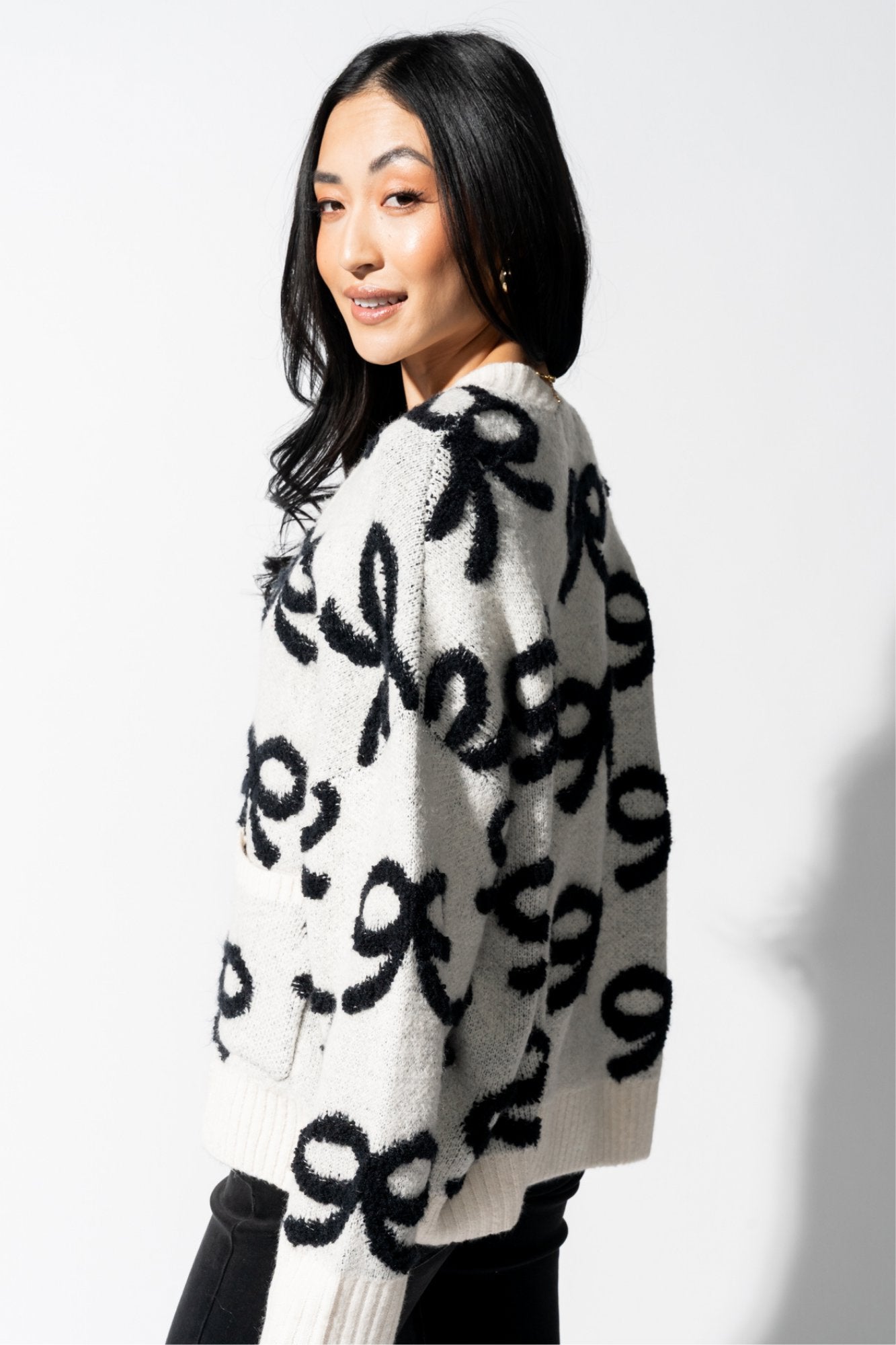 Bow Charm Cardigan Clothing Holley Girl 