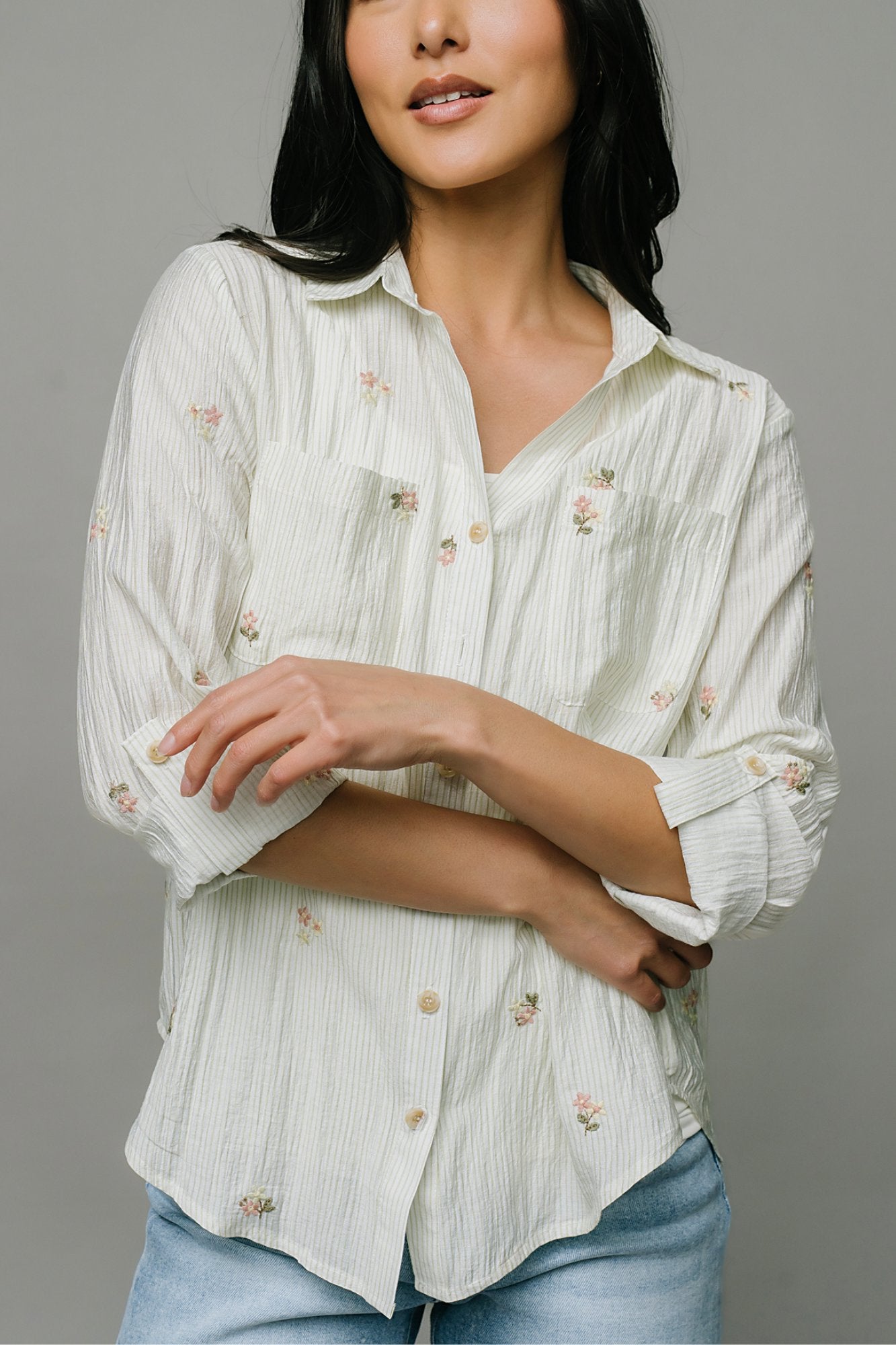 Garden Party Blouse in Green Clothing Holley Girl 