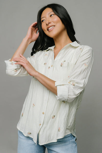 Garden Party Blouse in Green Clothing Holley Girl 