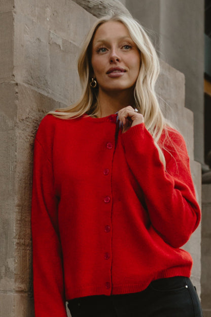 Fireside Cardigan in Cherry Clothing Holley Girl 