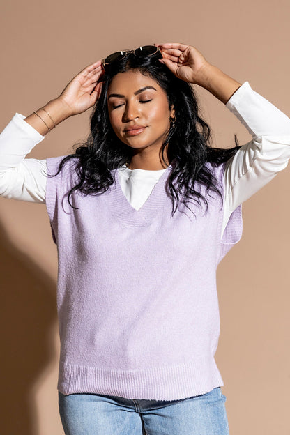 Ledger Vest in Lavender Clothing Holley Girl 