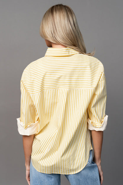 Smooth Sailing Button Up in Yellow Clothing Holley Girl 