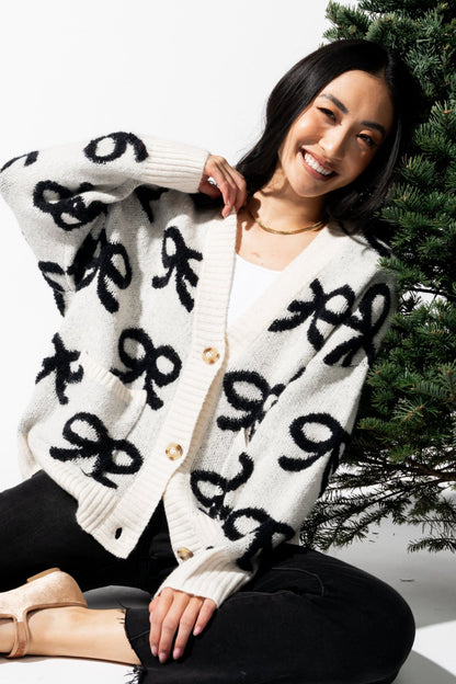 Bow Charm Cardigan Clothing Holley Girl 