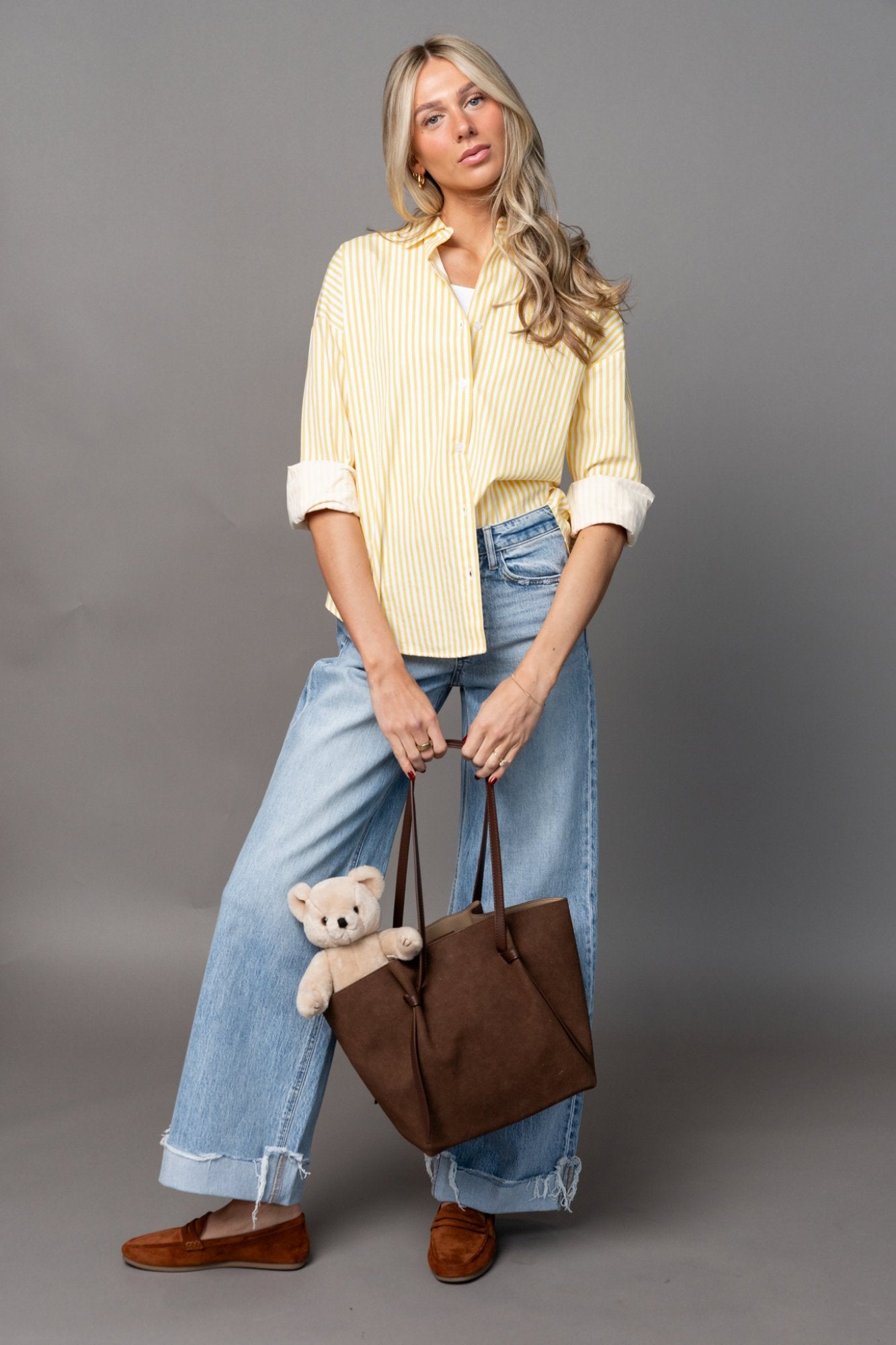 Smooth Sailing Button Up in Yellow Clothing Holley Girl 