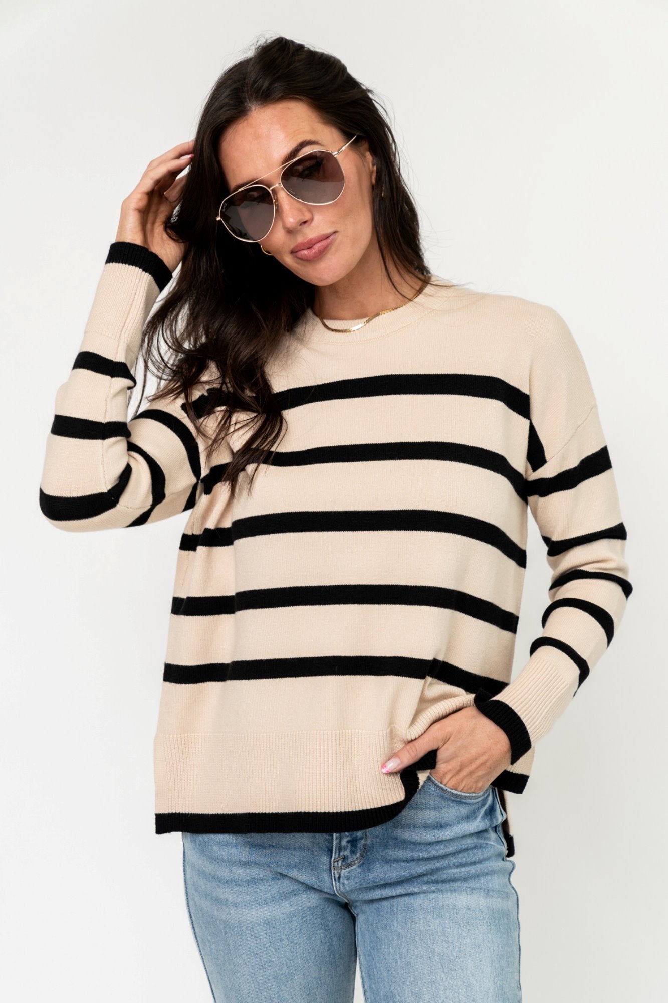 Cameron Sweater in Almond Clothing Holley Girl 