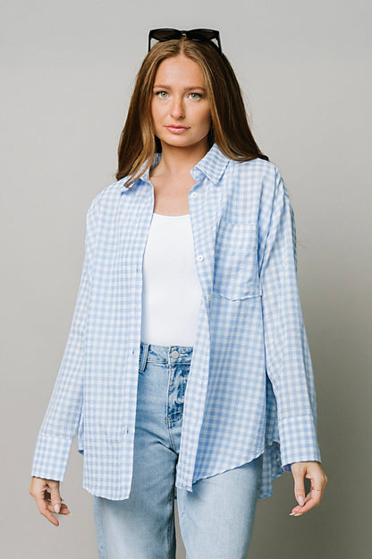 Pomodoro Button Up in Sky Clothing Holley Girl 