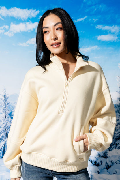 Sunday Half-Zip in Lemon Clothing Holley Girl 