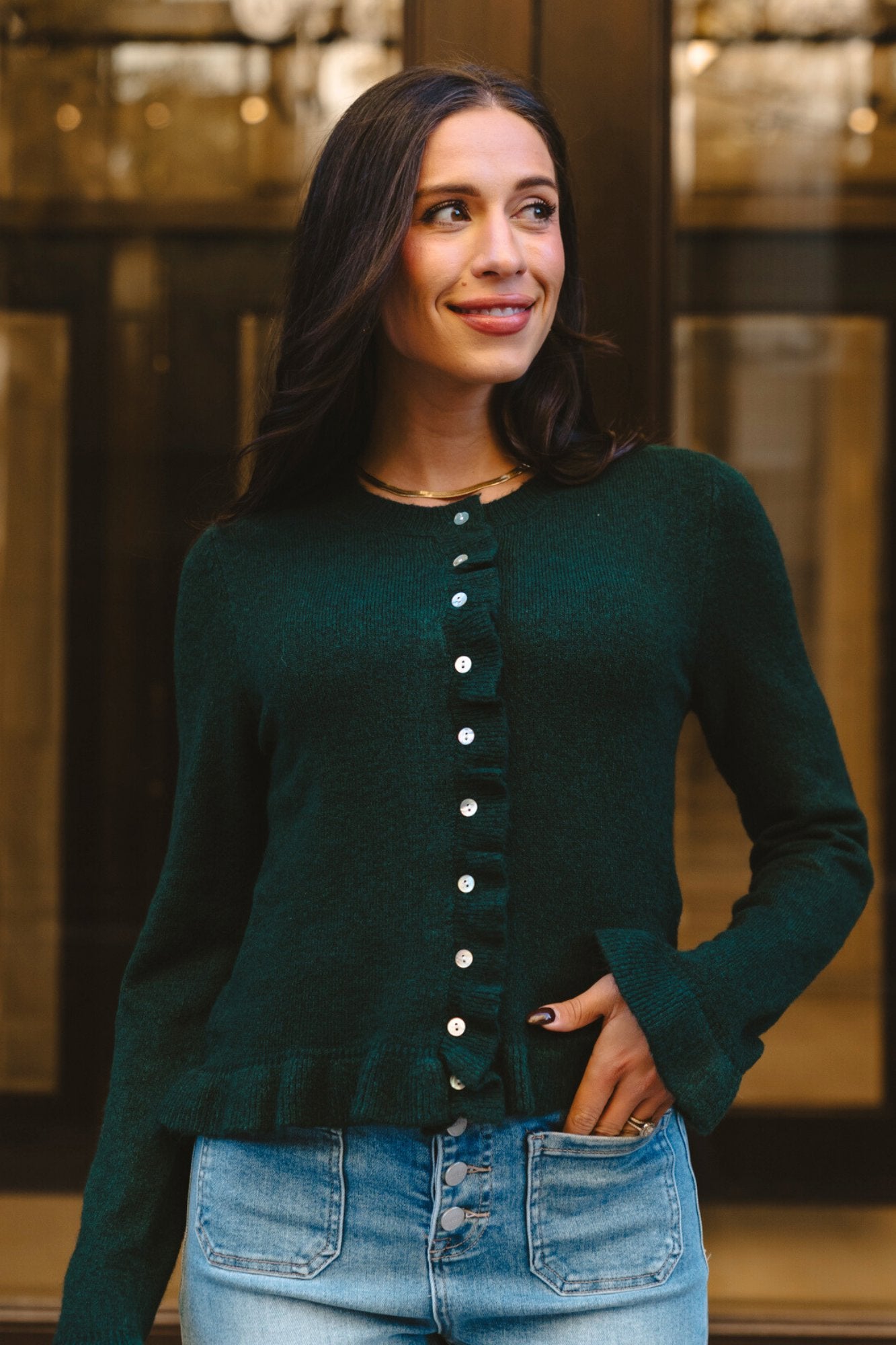 Hearth Cardigan in Forest Clothing Holley Girl 