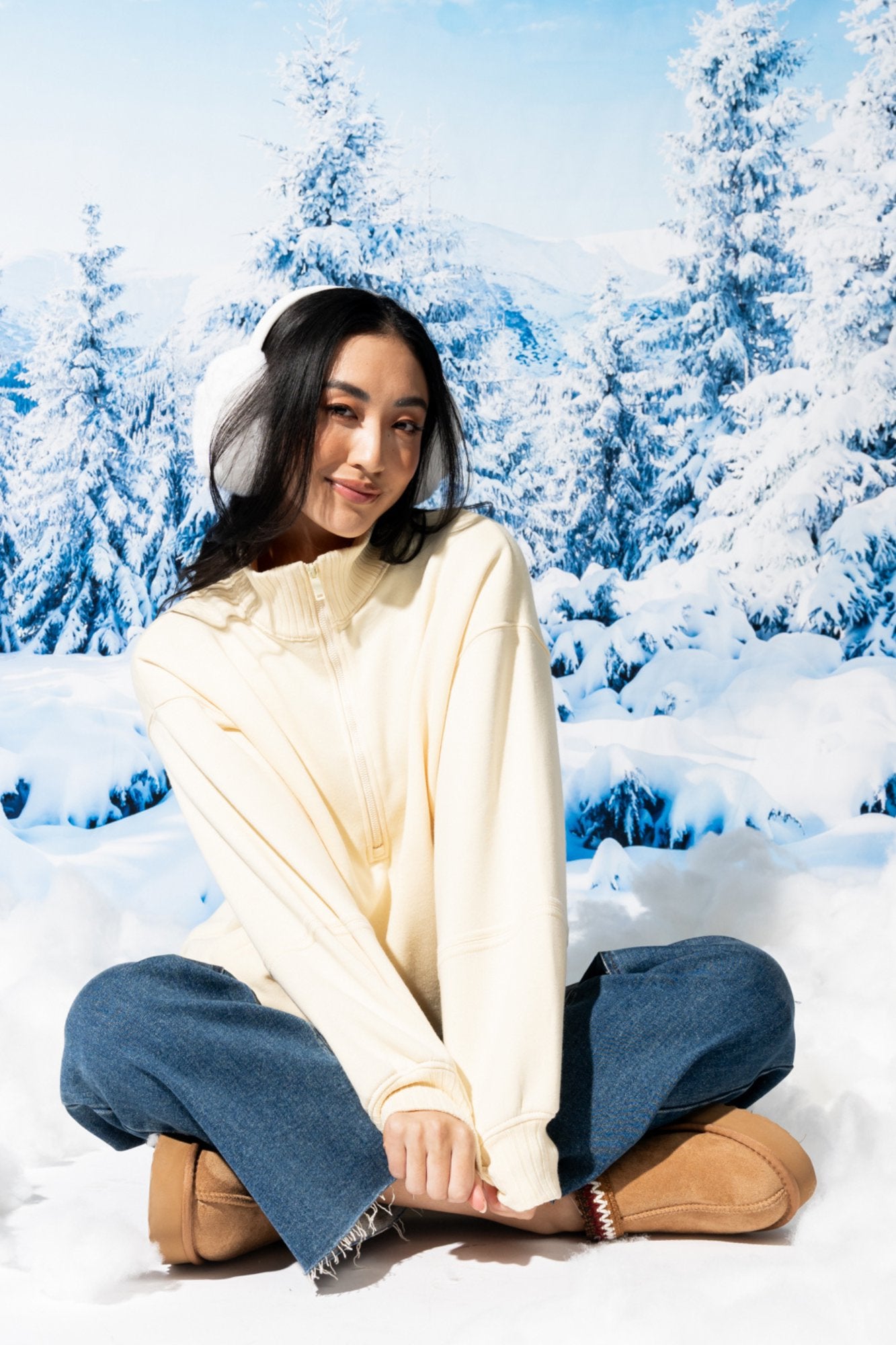 Sunday Half-Zip in Lemon Clothing Holley Girl 