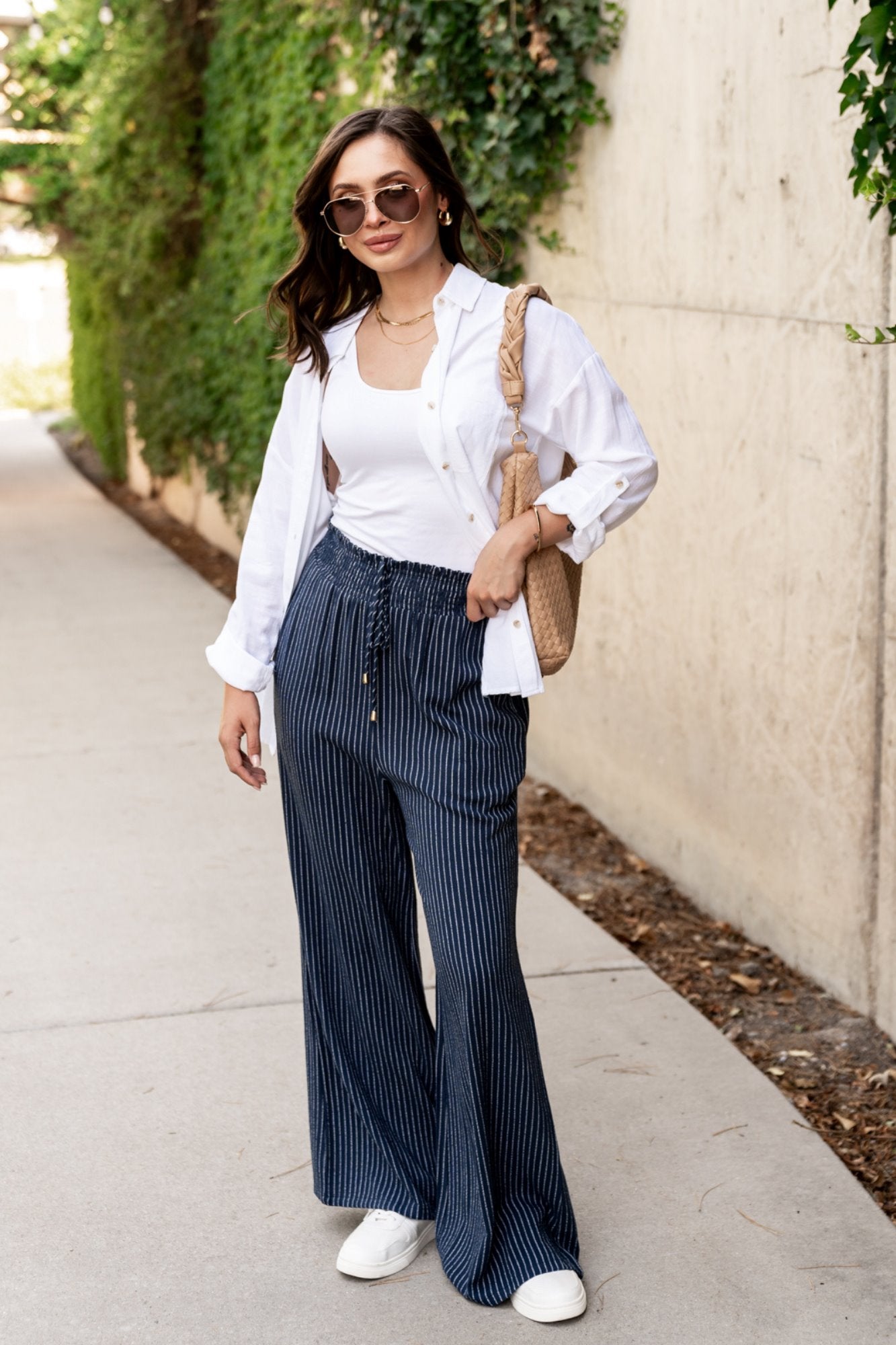 Maxwell Pant in Navy Stripe Holley Girl 