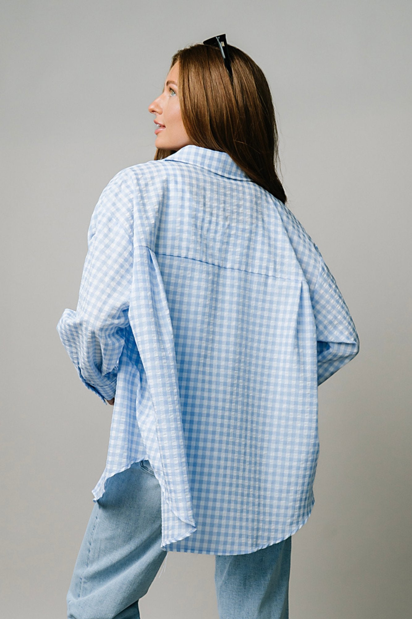 Pomodoro Button Up in Sky Clothing Holley Girl 