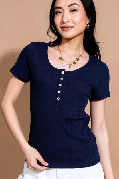 Monroe Top in Navy Clothing Holley Girl 