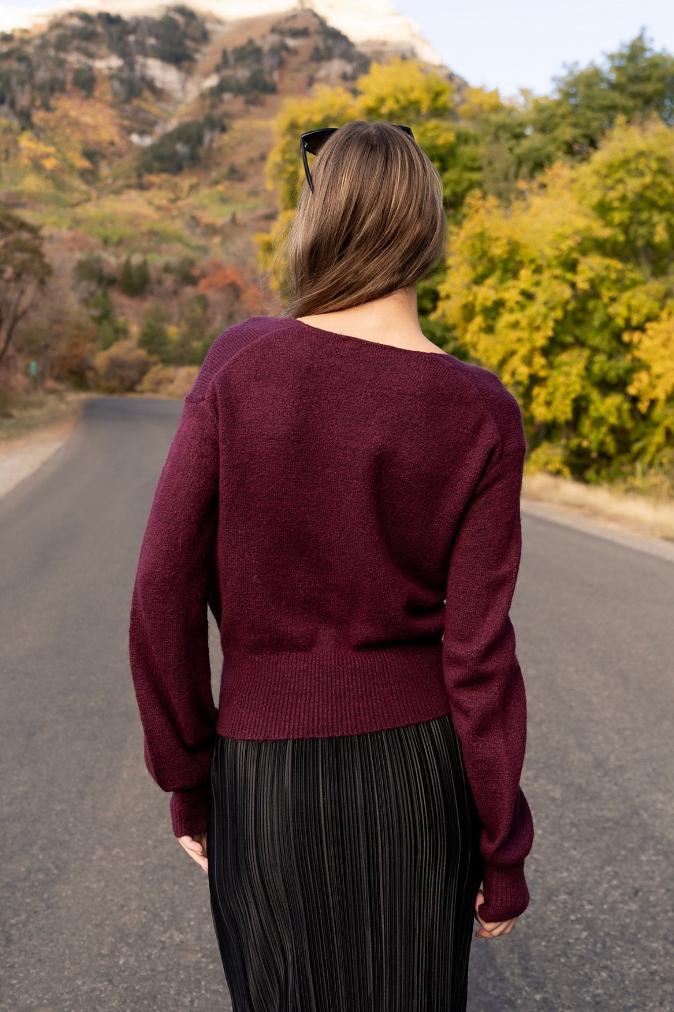 Montreal Sweater in Burgundy Clothing Holley Girl 