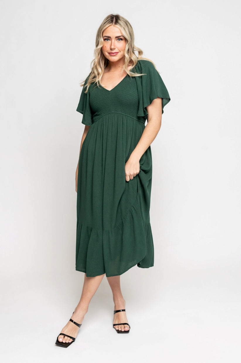 HOLLEY GIRL EXCLUSIVE - Sofia Dress in Emerald - FINAL SALE – Holley Girl