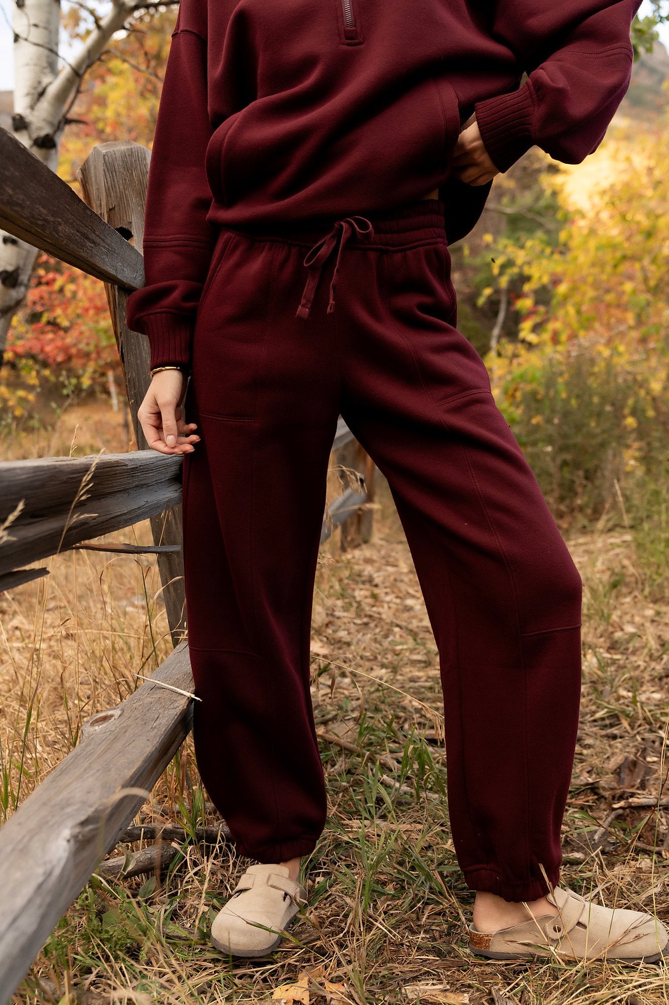 Sunday Joggers in Wine Clothing Holley Girl 