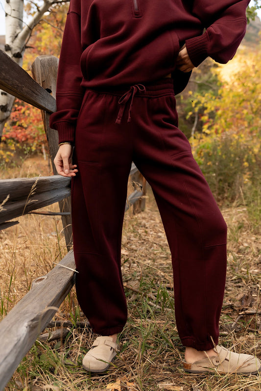 Sunday Joggers in Wine Clothing Holley Girl 