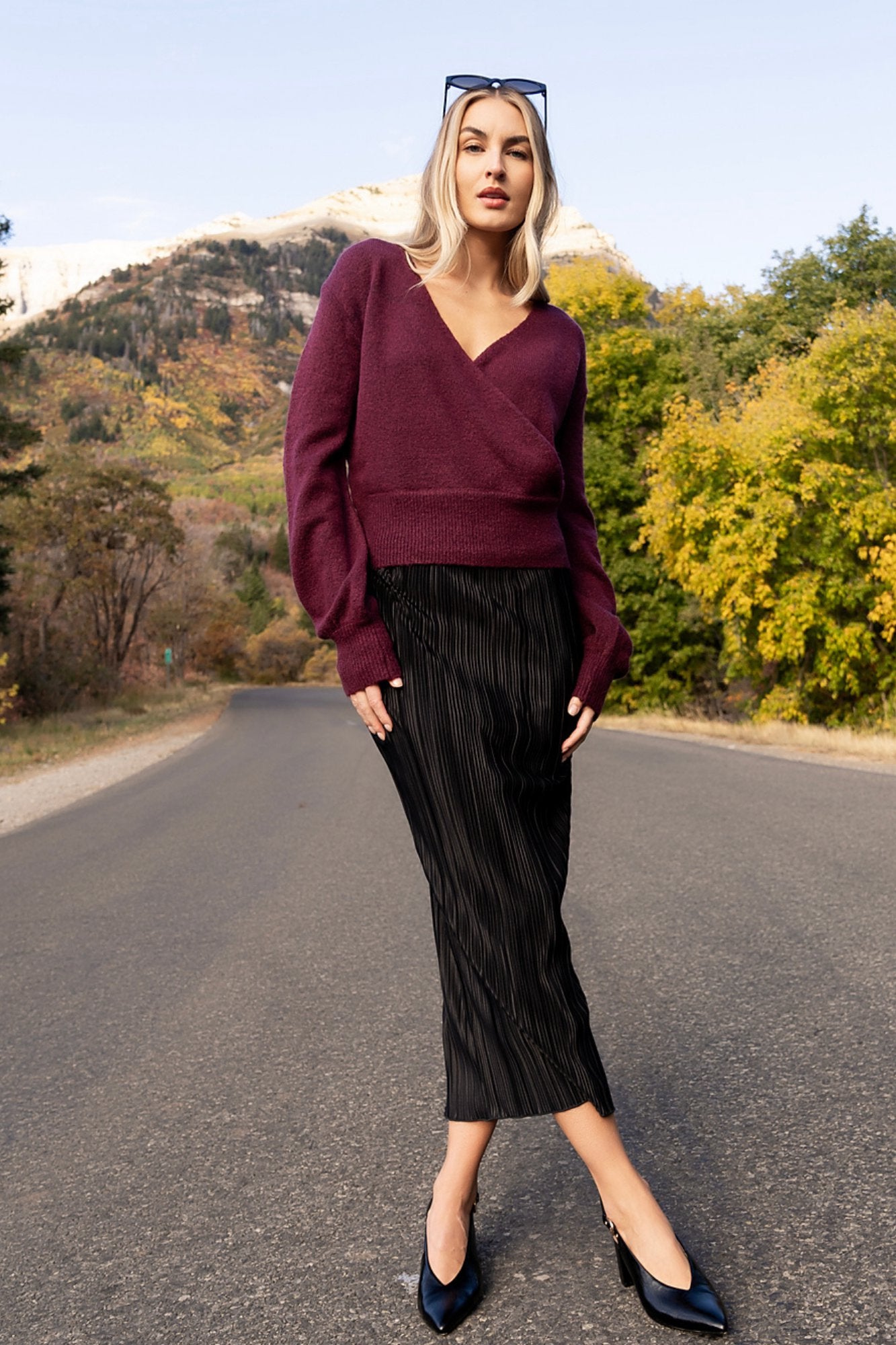 Montreal Sweater in Burgundy Clothing Holley Girl 